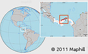 Gray Location Map of Colon, highlighted country