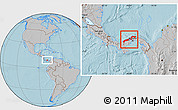 Gray Location Map of Colon, hill shading