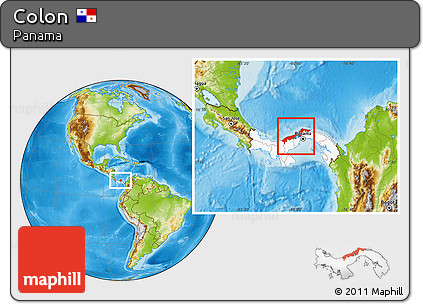 Physical Location Map of Colon, highlighted country