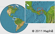 Satellite Location Map of Colon, within the entire country