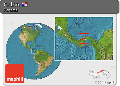 Satellite Location Map of Colon