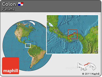 Satellite Location Map of Colon