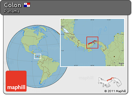 Savanna Style Location Map of Colon