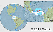 Savanna Style Location Map of Colon, highlighted country, hill shading