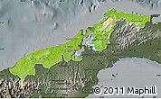 Physical Map of Colon, darken, semi-desaturated
