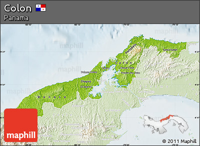 Physical Map of Colon, lighten
