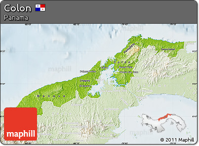 Physical Map of Colon, lighten