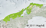 Physical Map of Colon, lighten, semi-desaturated