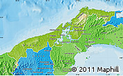Physical Map of Colon, political shades outside