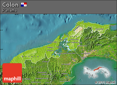 Physical Map of Colon, satellite outside