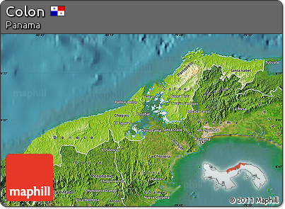 Physical Map of Colon, satellite outside