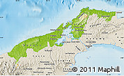 Physical Map of Colon, shaded relief outside