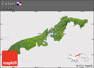 Satellite Map of Colon, cropped outside