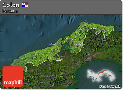 Satellite Map of Colon, darken