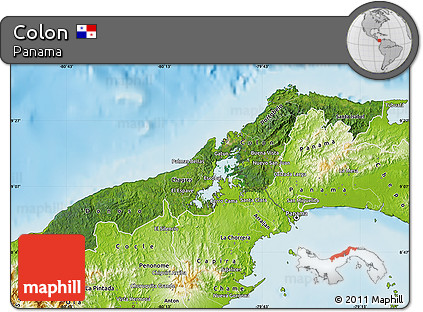 Satellite Map of Colon, physical outside