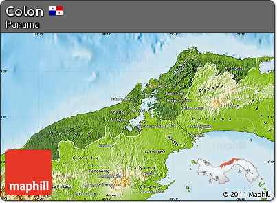 Satellite Map of Colon, physical outside