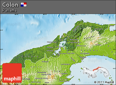 Satellite Map of Colon, physical outside