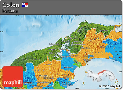 Satellite Map of Colon, political outside