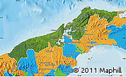Satellite Map of Colon, political outside