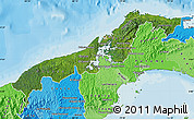 Satellite Map of Colon, political shades outside