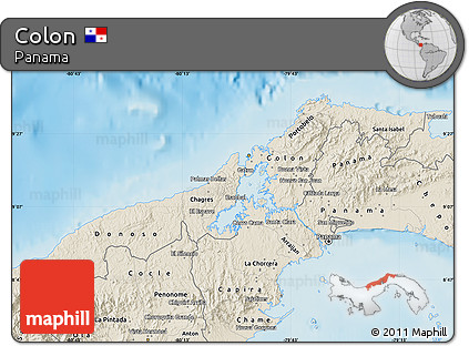 Shaded Relief Map of Colon