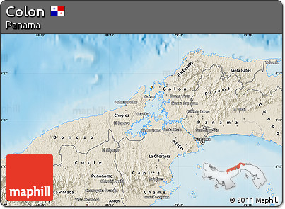 Shaded Relief Map of Colon