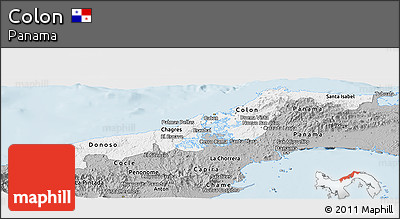 Gray Panoramic Map of Colon