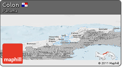 Gray Panoramic Map of Colon