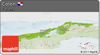 Physical Panoramic Map of Colon, lighten