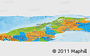 Physical Panoramic Map of Colon, political outside