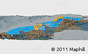 Political Panoramic Map of Colon, darken, semi-desaturated