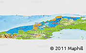 Political Panoramic Map of Colon, physical outside