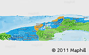 Political Panoramic Map of Colon, political shades outside