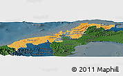 Political Shades Panoramic Map of Colon, darken