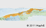 Political Shades Panoramic Map of Colon, lighten