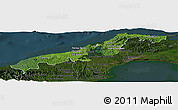 Satellite Panoramic Map of Colon, darken