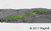 Satellite Panoramic Map of Colon, desaturated