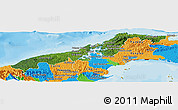 Satellite Panoramic Map of Colon, political outside