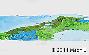 Satellite Panoramic Map of Colon, political shades outside