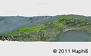 Satellite Panoramic Map of Colon, semi-desaturated