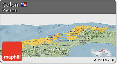Savanna Style Panoramic Map of Colon