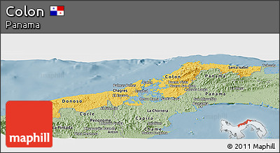 Savanna Style Panoramic Map of Colon