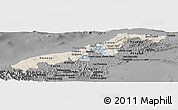 Shaded Relief Panoramic Map of Colon, darken, desaturated