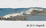 Shaded Relief Panoramic Map of Colon, darken