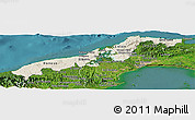 Shaded Relief Panoramic Map of Colon, satellite outside