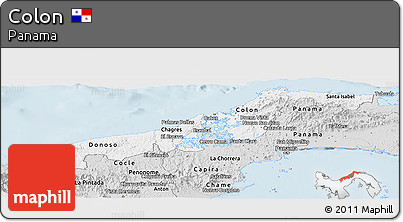Silver Style Panoramic Map of Colon