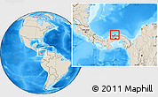 Shaded Relief Location Map of Portobelo