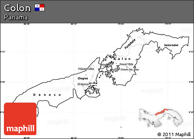 Blank Simple Map of Colon, cropped outside
