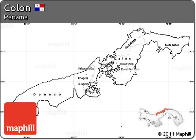 Blank Simple Map of Colon, cropped outside