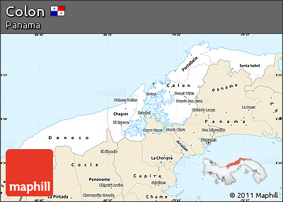 Classic Style Simple Map of Colon